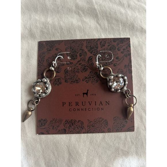 NWT Peruvian Connection Crystal AMULET EARRINGS - Picture 2 of 3
